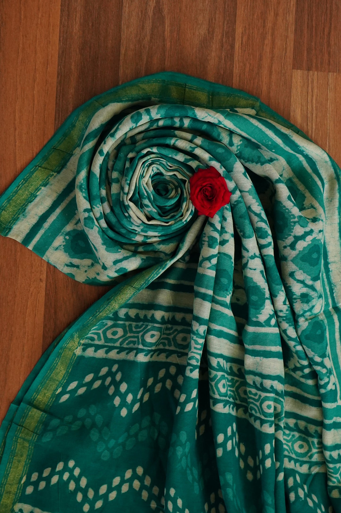 Hand Block Printed Chanderi Silk Cotton Suit Set