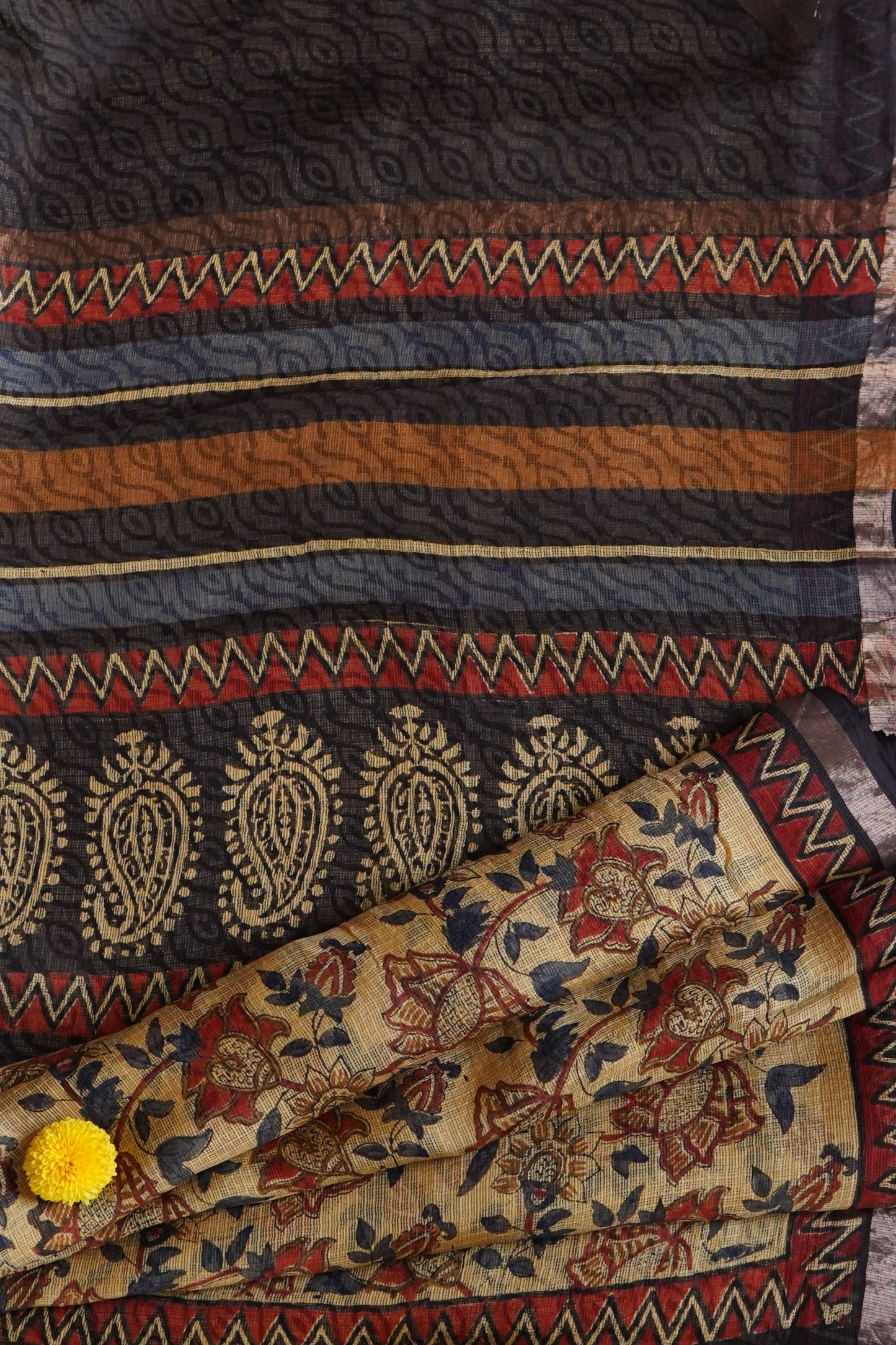 Hand Block Printed Kota Silk Saree