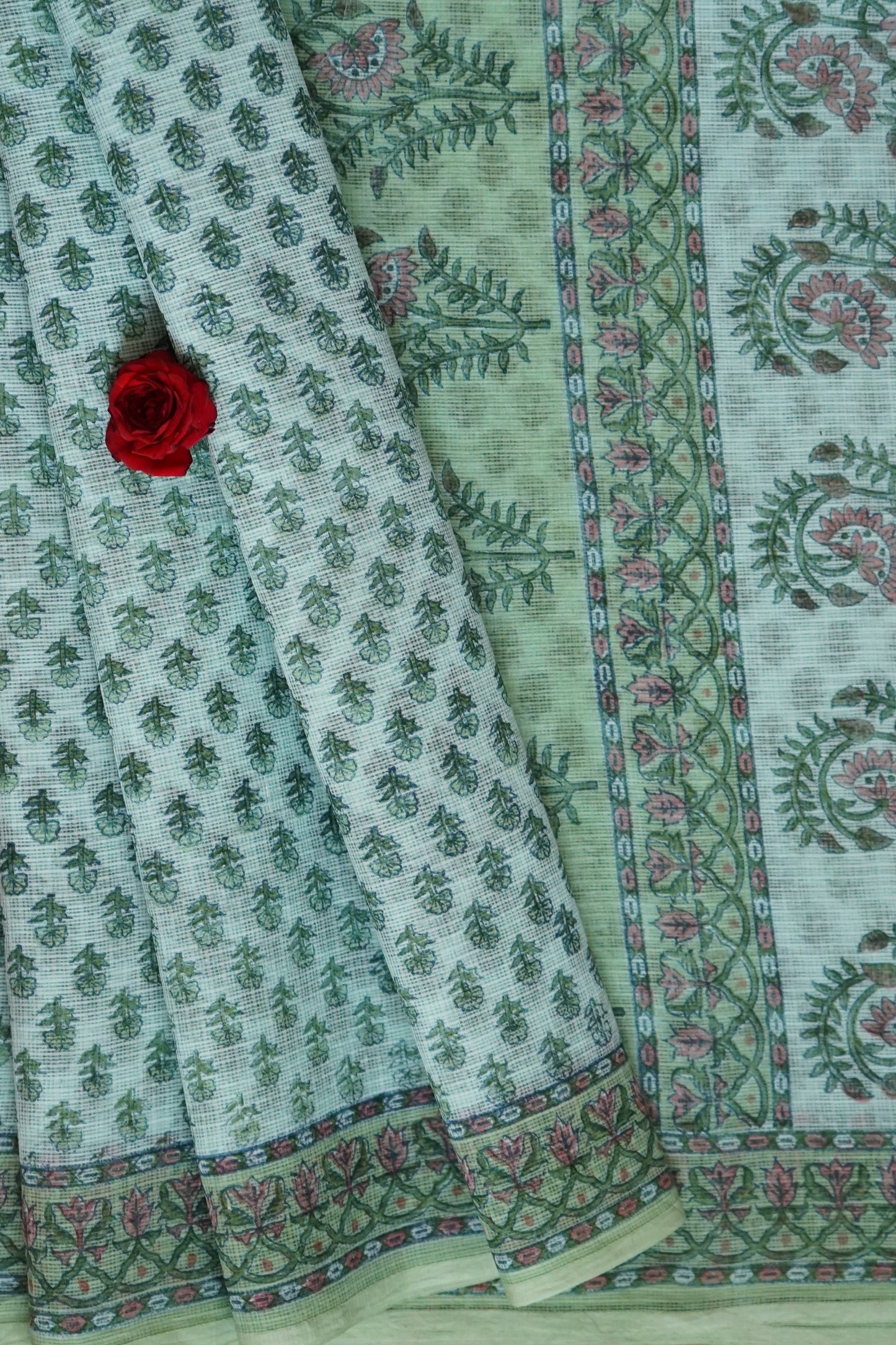 Hand Block Printed Kota Cotton Saree