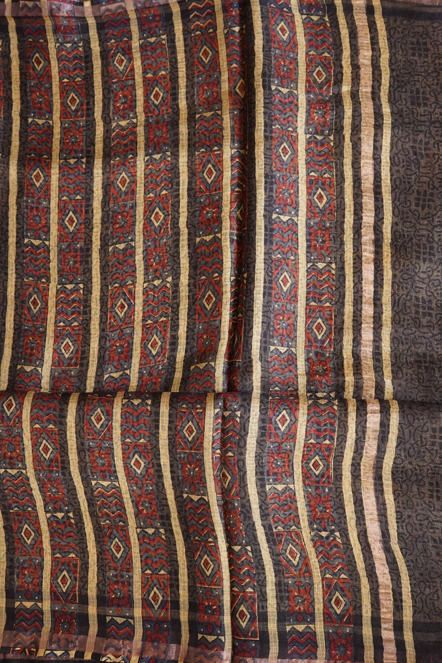 Hand Block Printed Kota Silk Saree