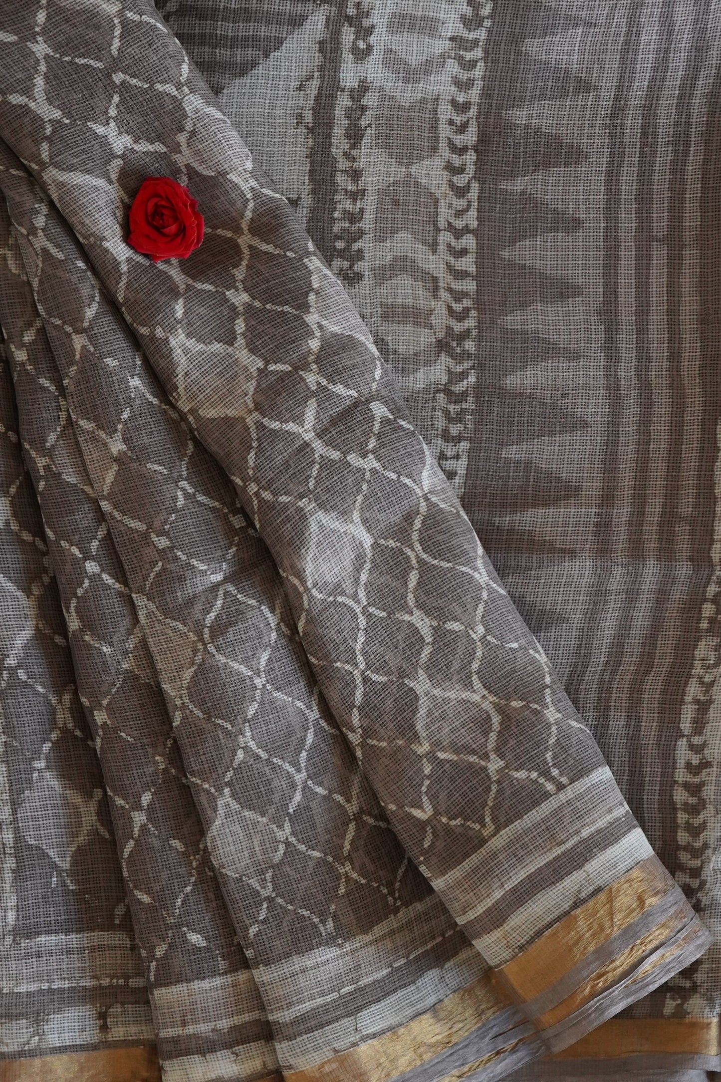 Hand Block Printed Kota Silk Saree