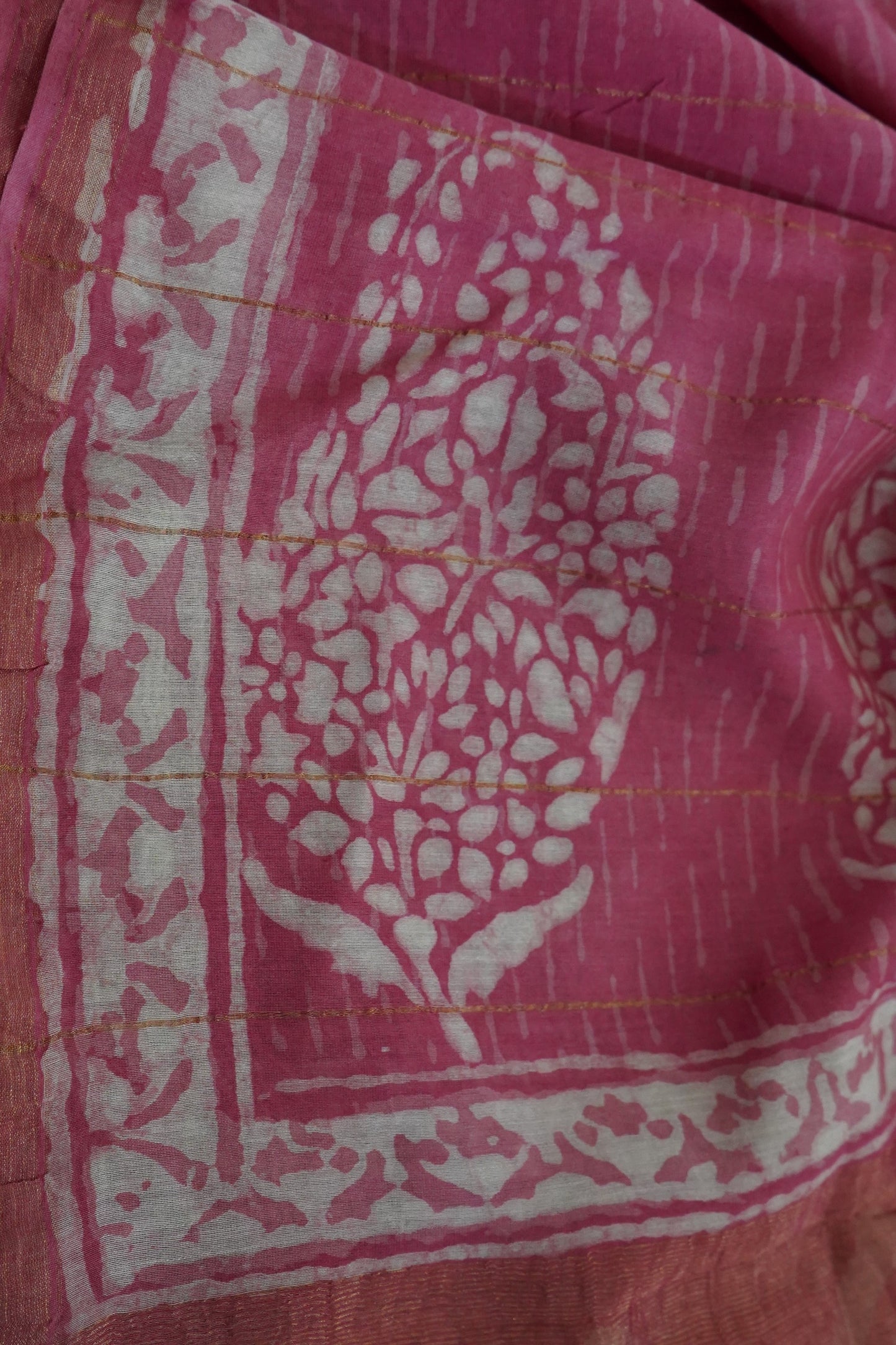 Hand Block Printed Chanderi Silk Cotton Suit Set