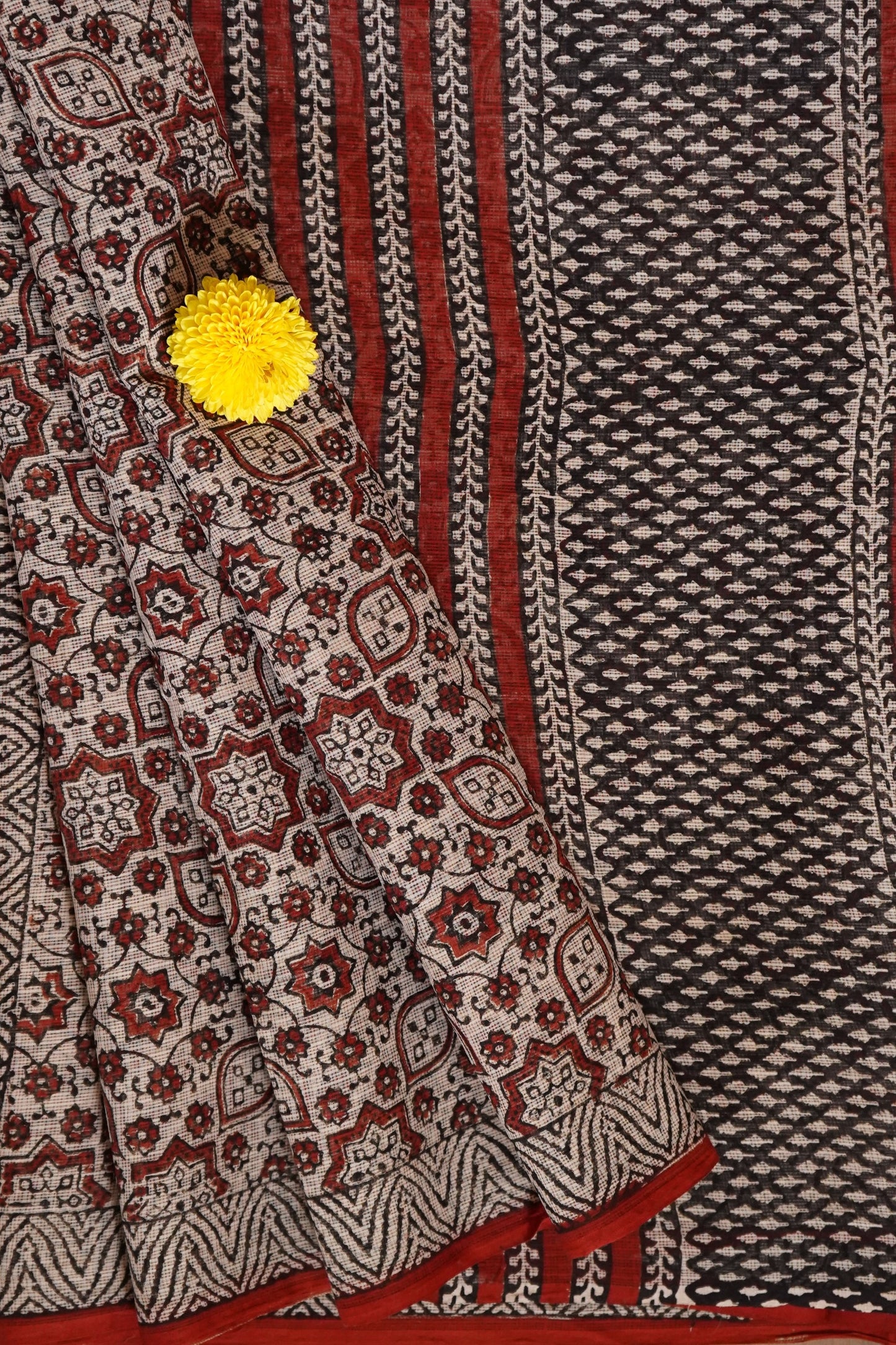 Hand Block Printed Kota Cotton Saree