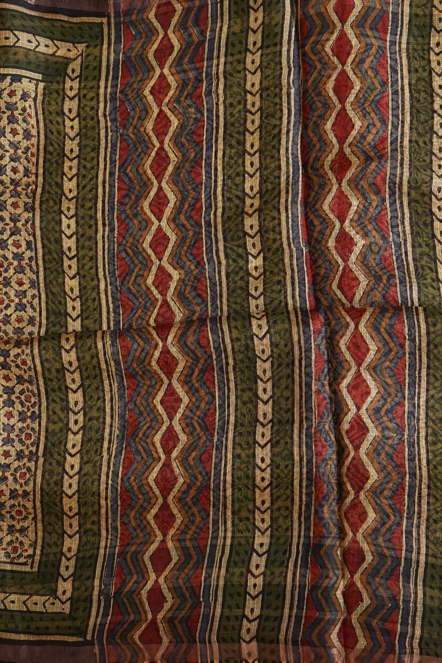 Hand Block Printed Kota Silk Saree