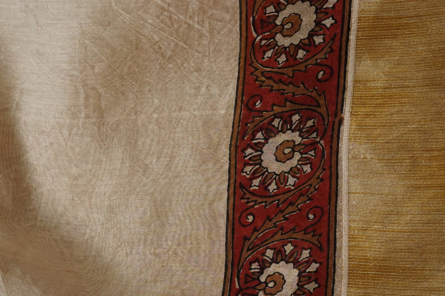 Hand Block Printed Chanderi Silk Cotton Saree