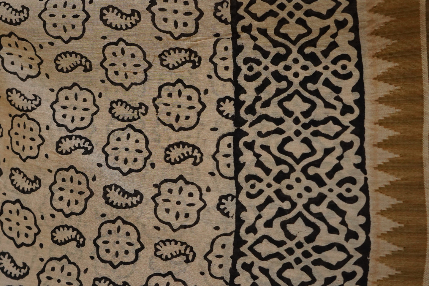Hand Block Printed Chanderi Silk Cotton Saree