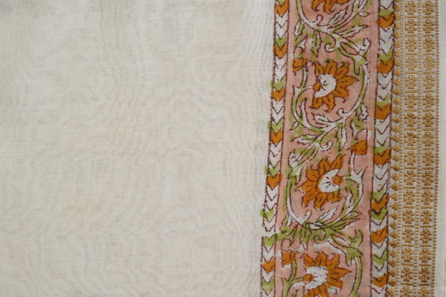 Hand Block Printed Chanderi Silk Cotton Saree
