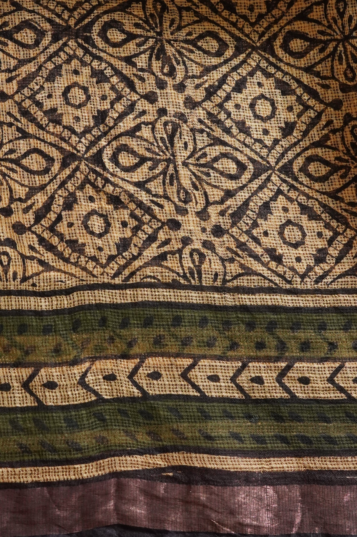 Hand Block Printed Kota Silk Saree