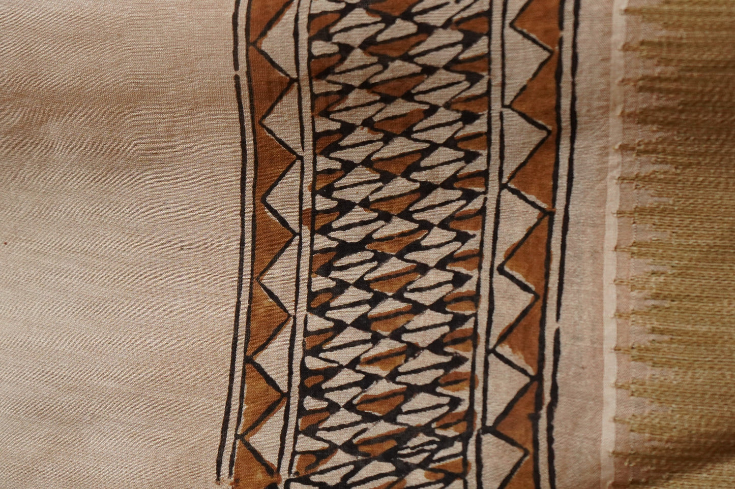 Hand Block Printed Chanderi Silk Cotton Saree