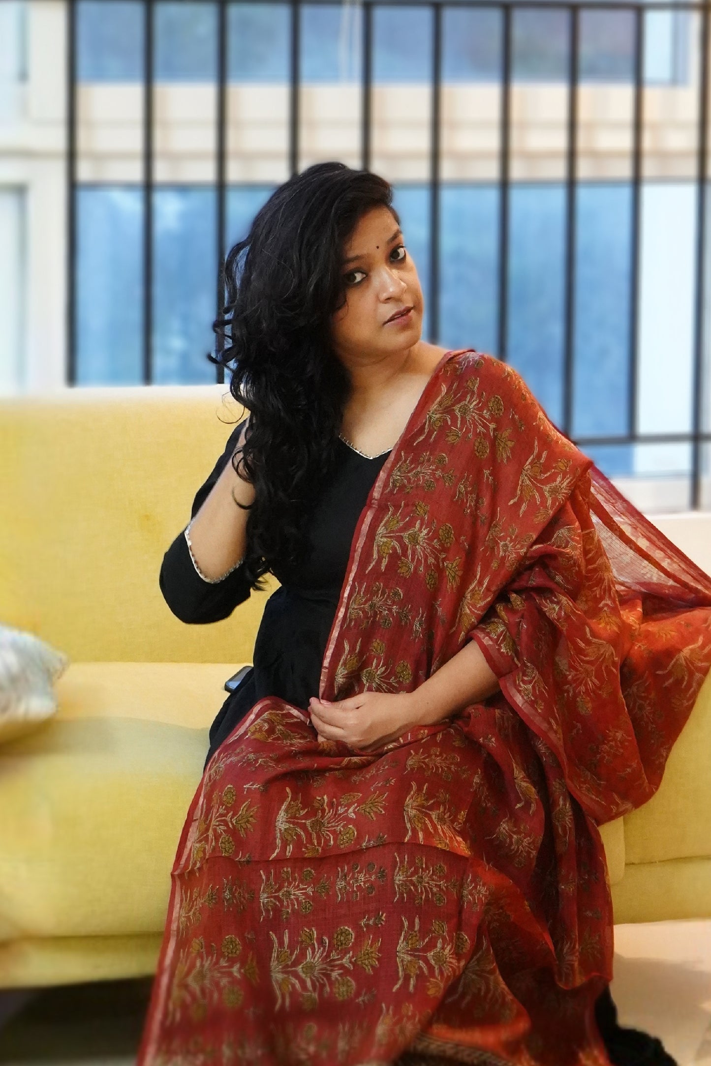 Kota Silk Handblock Printed Dupatta