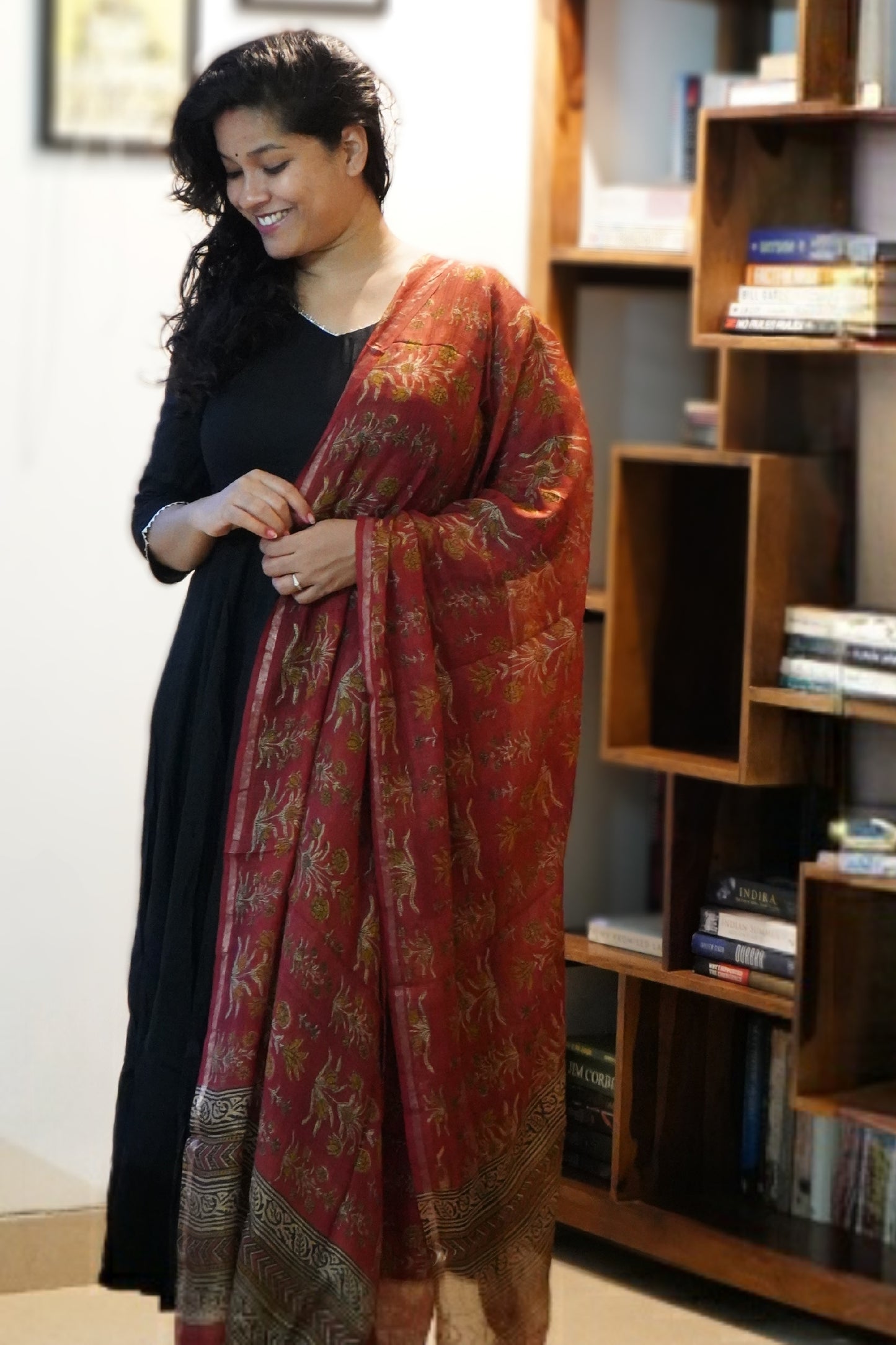 Kota Silk Handblock Printed Dupatta