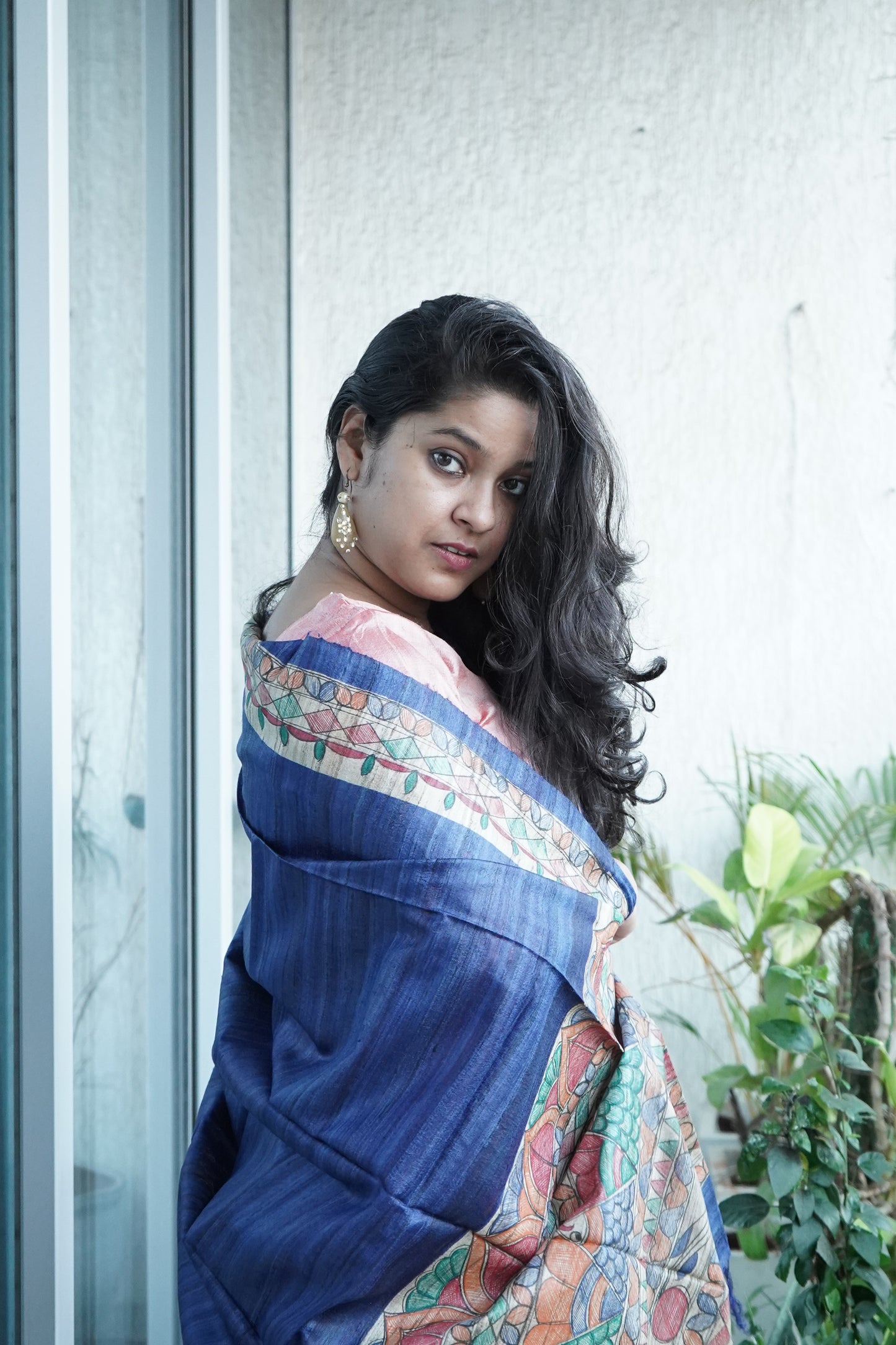 Hand Painted Madhubani Tussar Silk Dupatta
