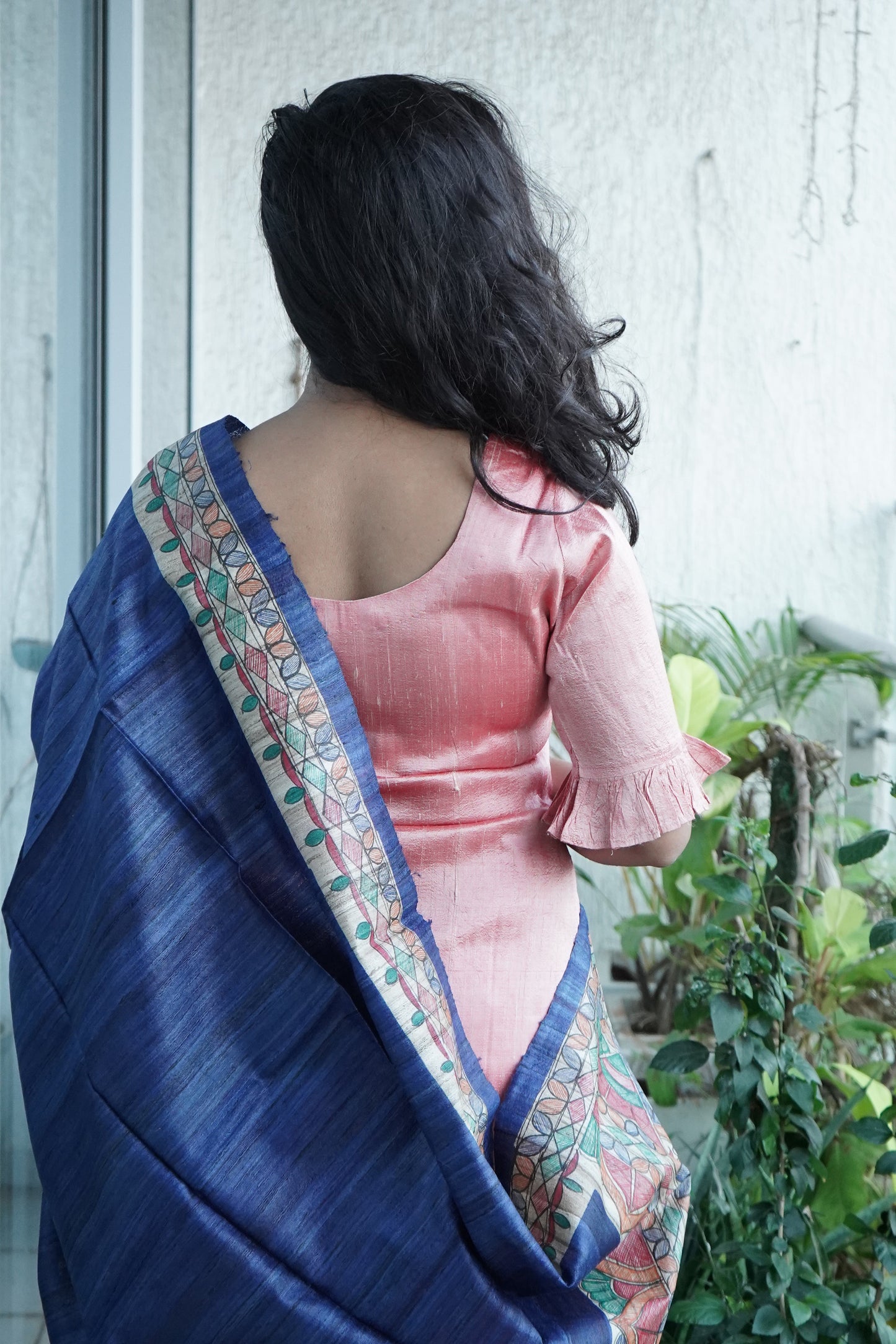 Hand Painted Madhubani Tussar Silk Dupatta