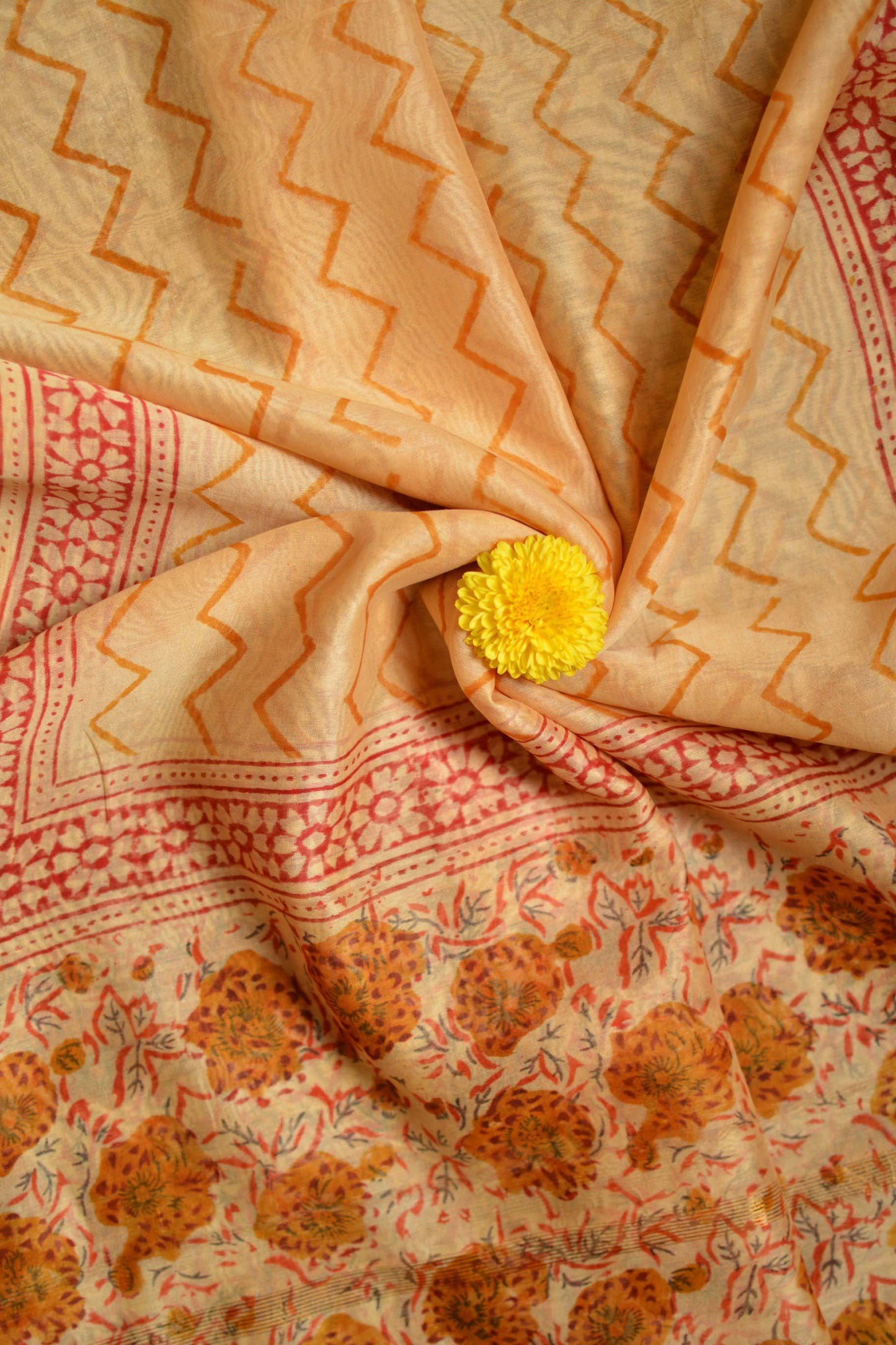 Hand Block Printed Chanderi Silk Cotton Suit Set