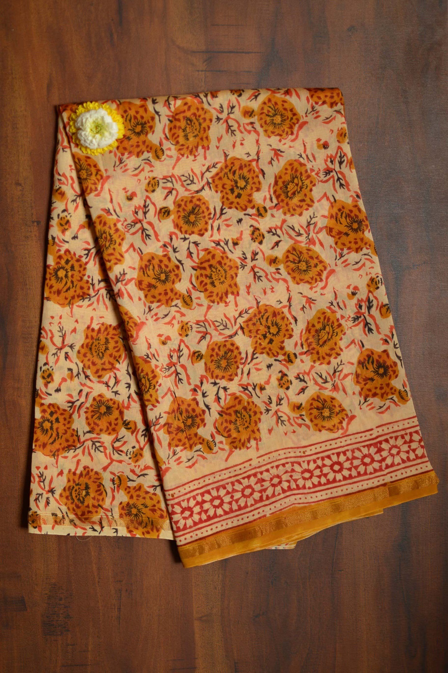 Hand Block Printed Chanderi Silk Cotton Suit Set