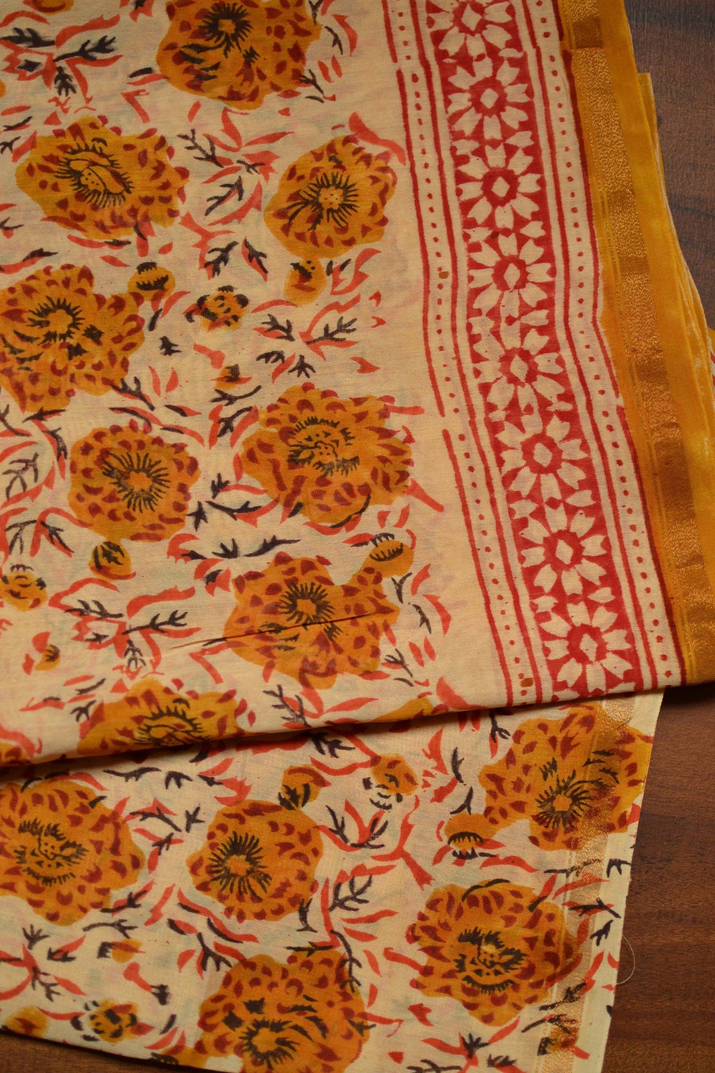 Hand Block Printed Chanderi Silk Cotton Suit Set