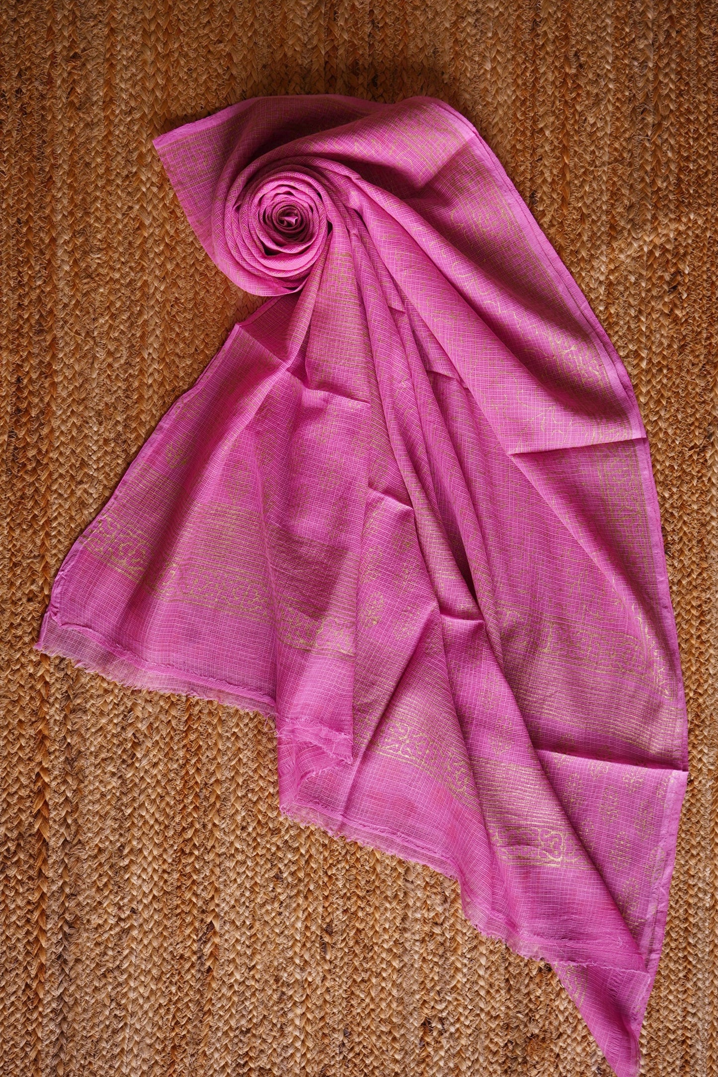 Hand Block Printed Kota Cotton Dupatta
