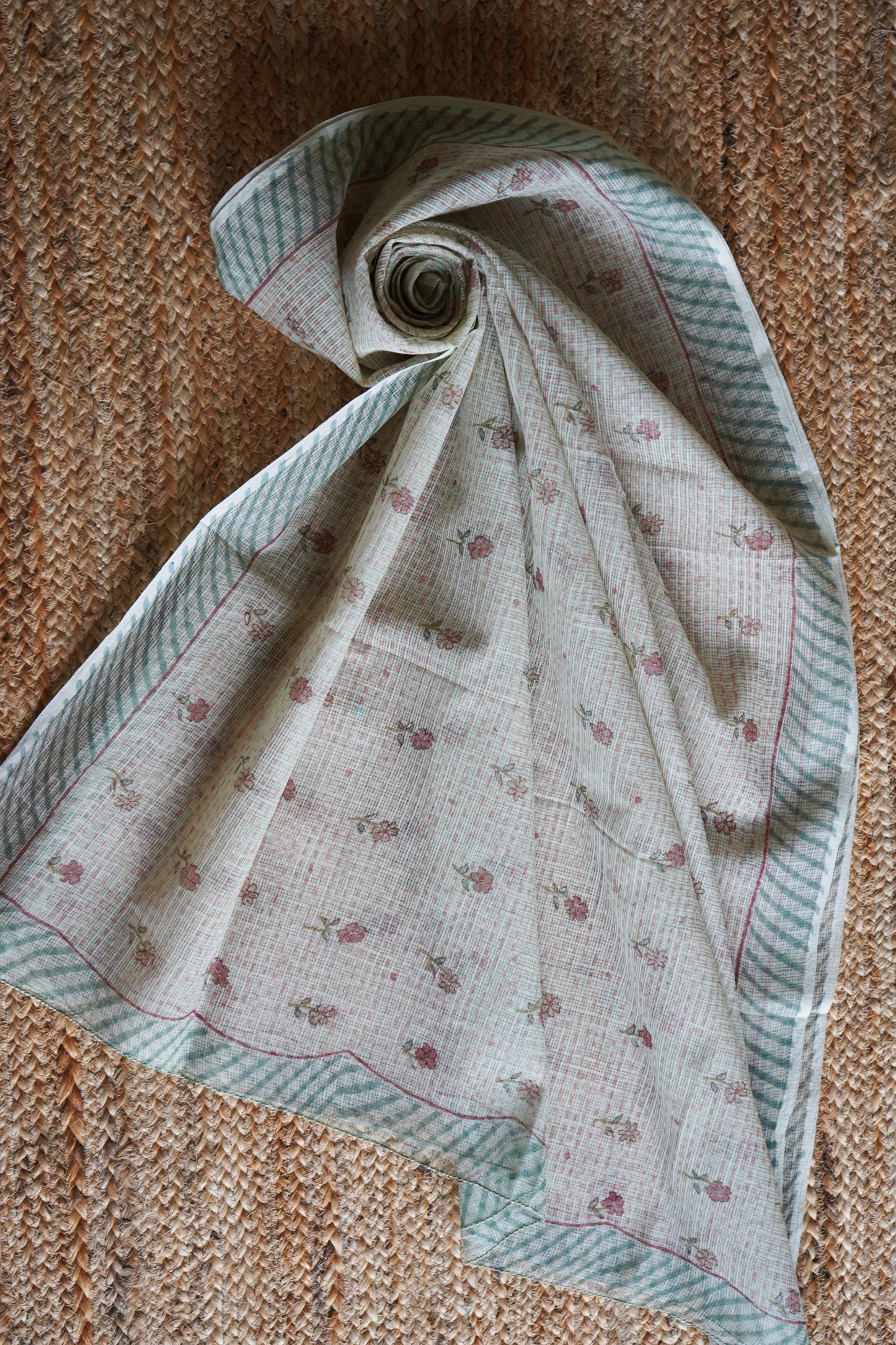 Hand Block Printed Kota Cotton Dupatta