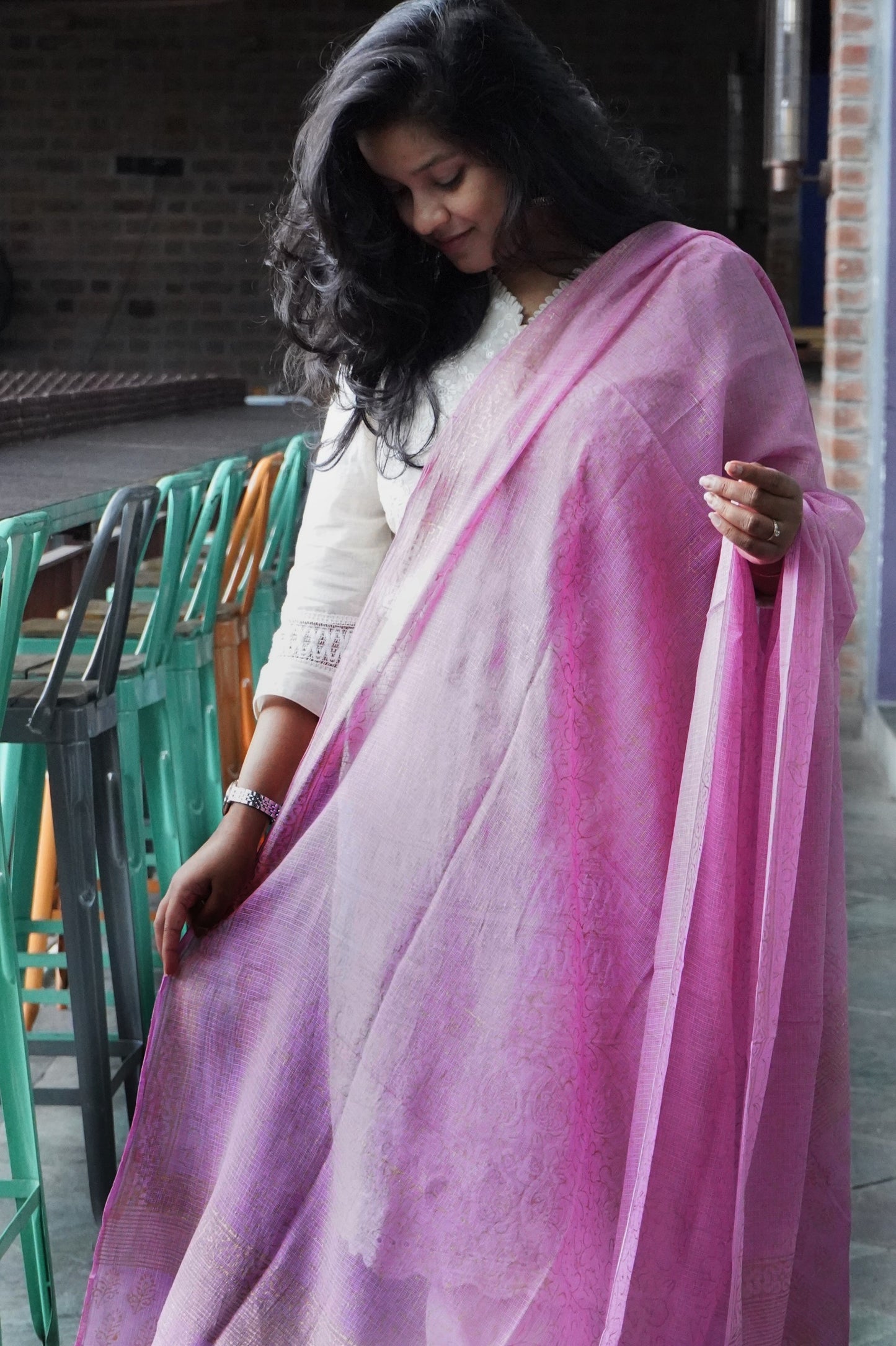 Hand Block Printed Kota Cotton Dupatta