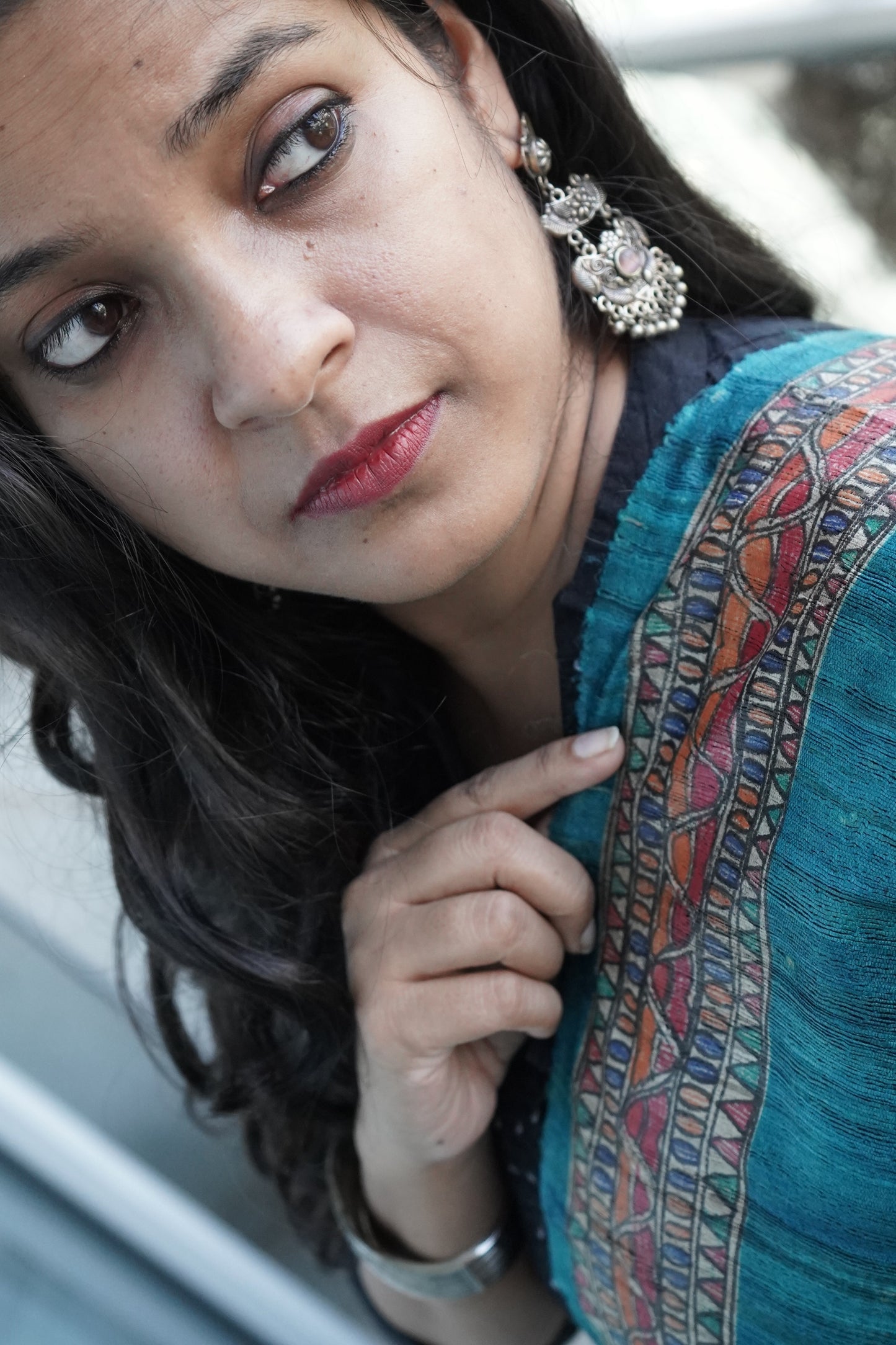 Hand Painted Madhubani Tussar Silk Dupatta
