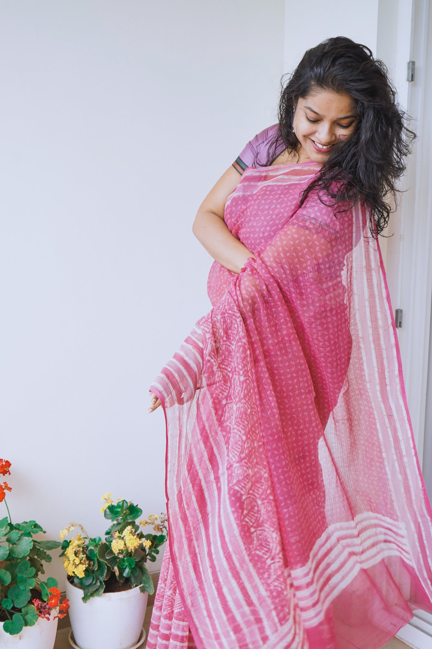 Hand Block Printed Kota Cotton Saree