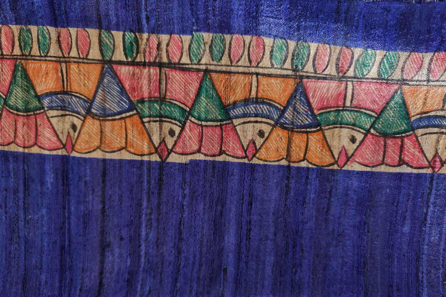 Hand Painted Madhubani Tussar Silk Dupatta
