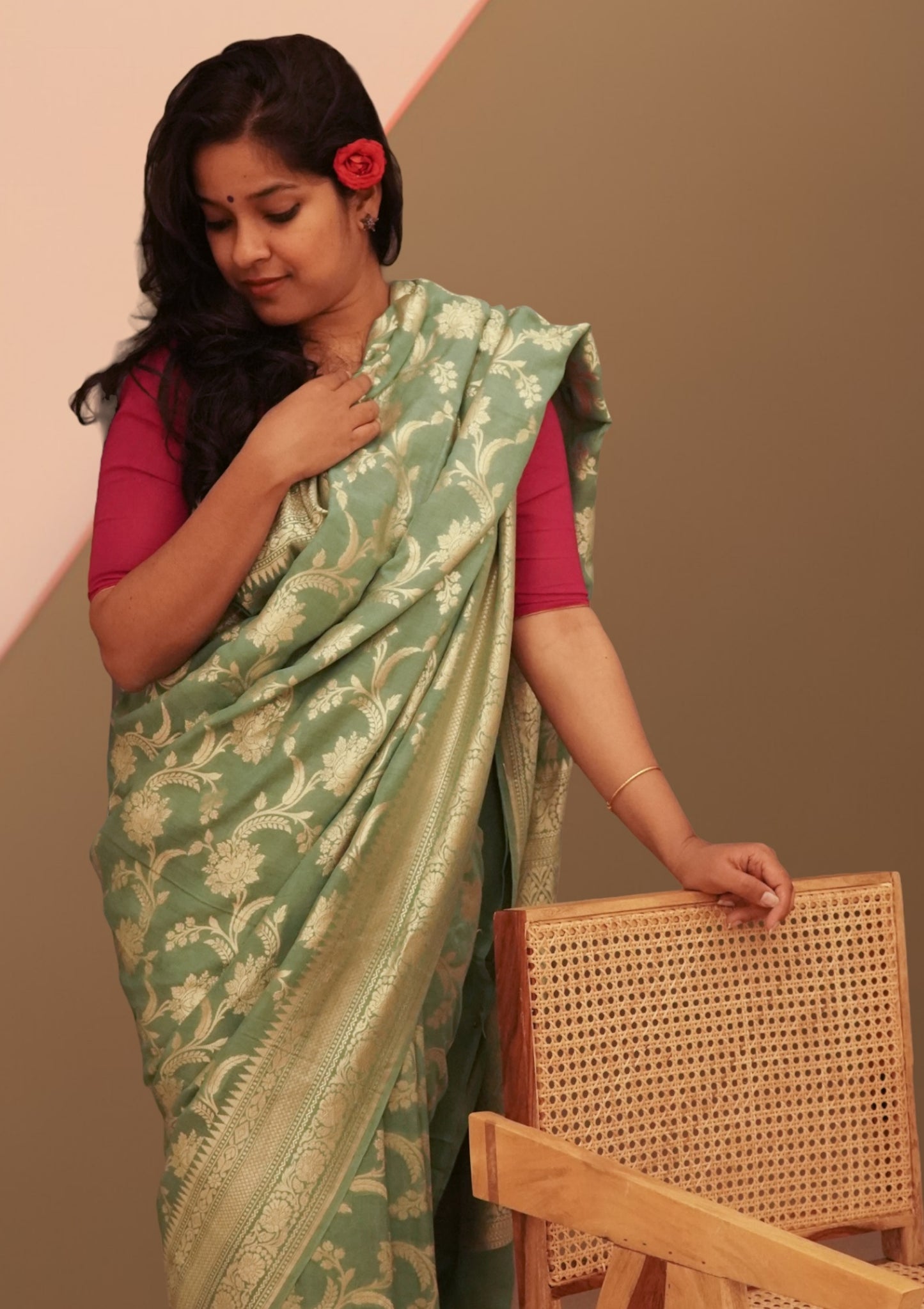 Muga Silk Banarasi Handloom Saree