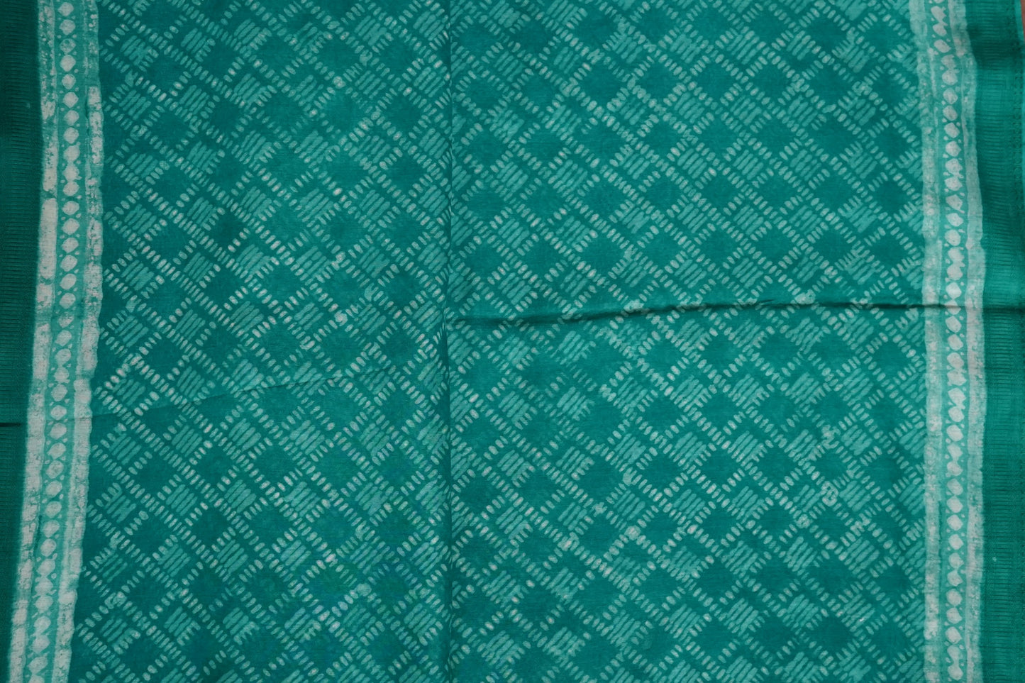 Hand Block Printed Chanderi Silk Cotton Saree