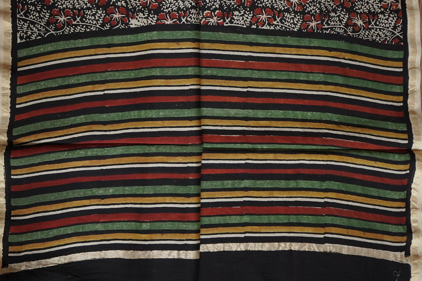 Hand Block Printed Chanderi Silk Cotton Saree