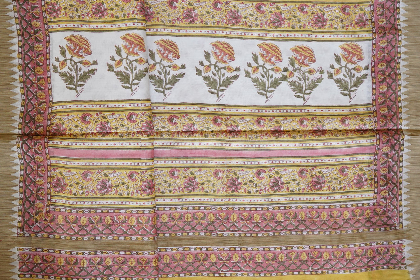 Hand Block Printed Chanderi Silk Cotton Saree