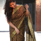 Ajrakh-Inspired Handblock Printed Chanderi Cotton Saree with Zari Border