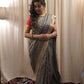 Grey Banarasi Cotton Saree with Zari Buti