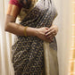 Grey Banarasi Cotton Saree with Zari Buti