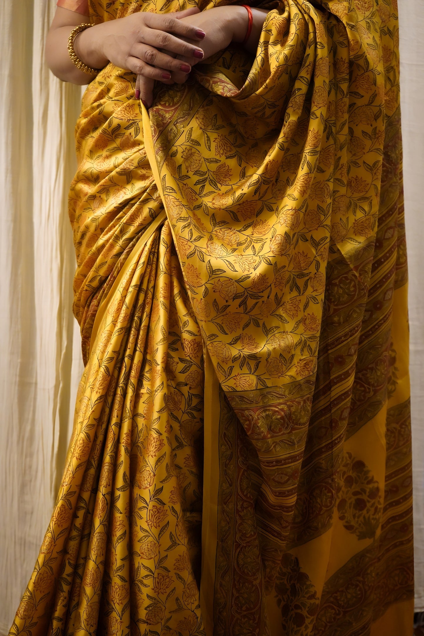 Handblock Printed Modal Silk Saree