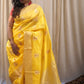 Yellow Pure Pattu Silk Chanderi Saree