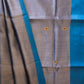 Grey Blue Pure Pattu Silk Chanderi Saree