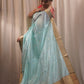 Blue Pure Pattu Silk Chanderi Saree