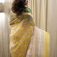 Yellow Handblock Printed Kota Silk Saree