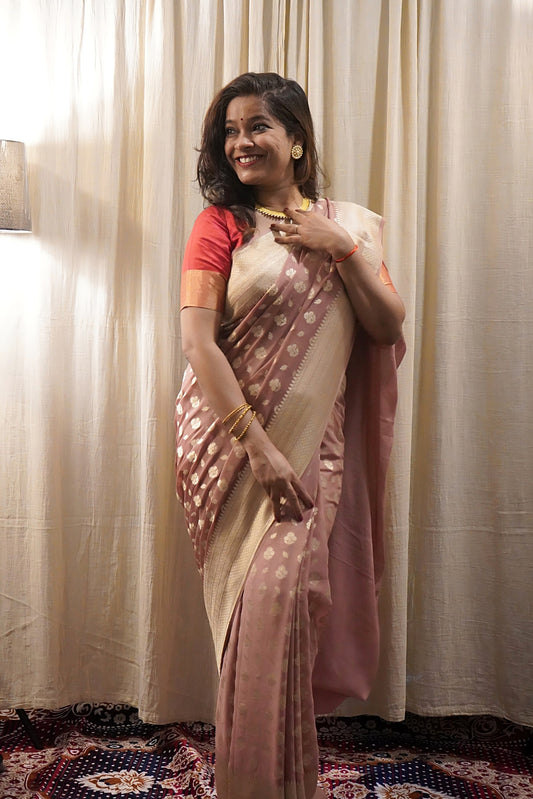 Georgette Banarasi Handwoven Saree