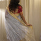 Grey Silk Cotton Chanderi Saree with Zari work