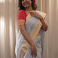 Grey Silk Cotton Chanderi Saree with Zari work