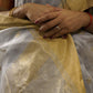 Grey Silk Cotton Chanderi Saree with Zari work