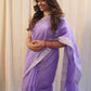 Lavendar Silk Cotton Chanderi Saree with Zari work