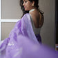 Lavendar Silk Cotton Chanderi Saree with Zari work