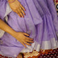 Lavendar Silk Cotton Chanderi Saree with Zari work