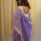 Lavendar Silk Cotton Chanderi Saree with Zari work
