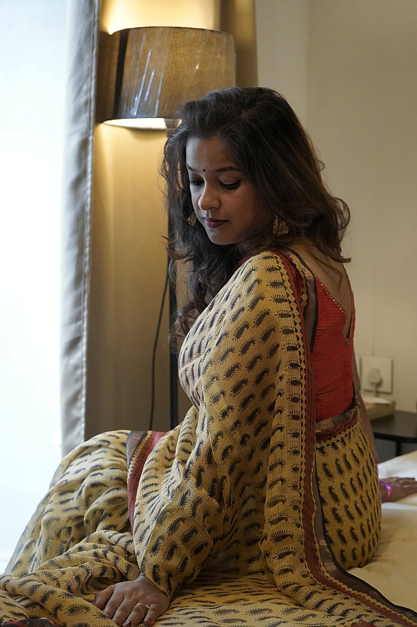 Hand Block Printed Kota Silk Saree