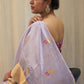 Lavendar Pure Pattu Silk Chanderi Saree