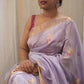 Lavendar Pure Pattu Silk Chanderi Saree