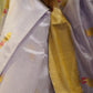 Lavendar Pure Pattu Silk Chanderi Saree